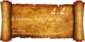 Lindtner Lóránt névjegykártya